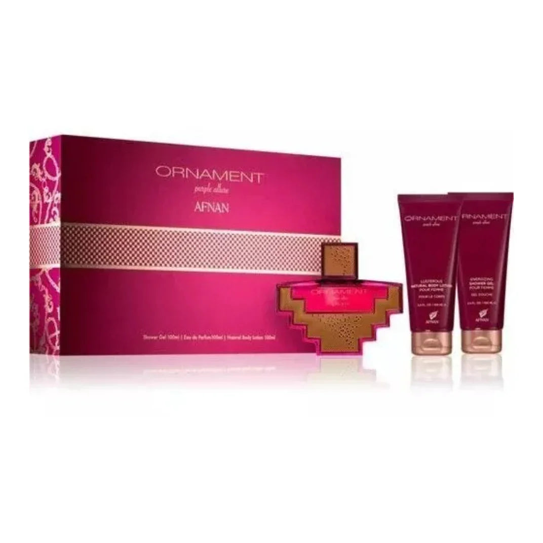 Afnan Ornament Purple Allure Eau de Parfum packaging box