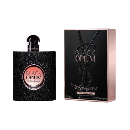 Yves Saint Laurent Black Opium Eau de Parfum bottle close-up detail