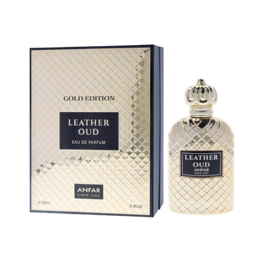 Anfar Leather Oud Gold Edition Eau de Parfum perfume bottle