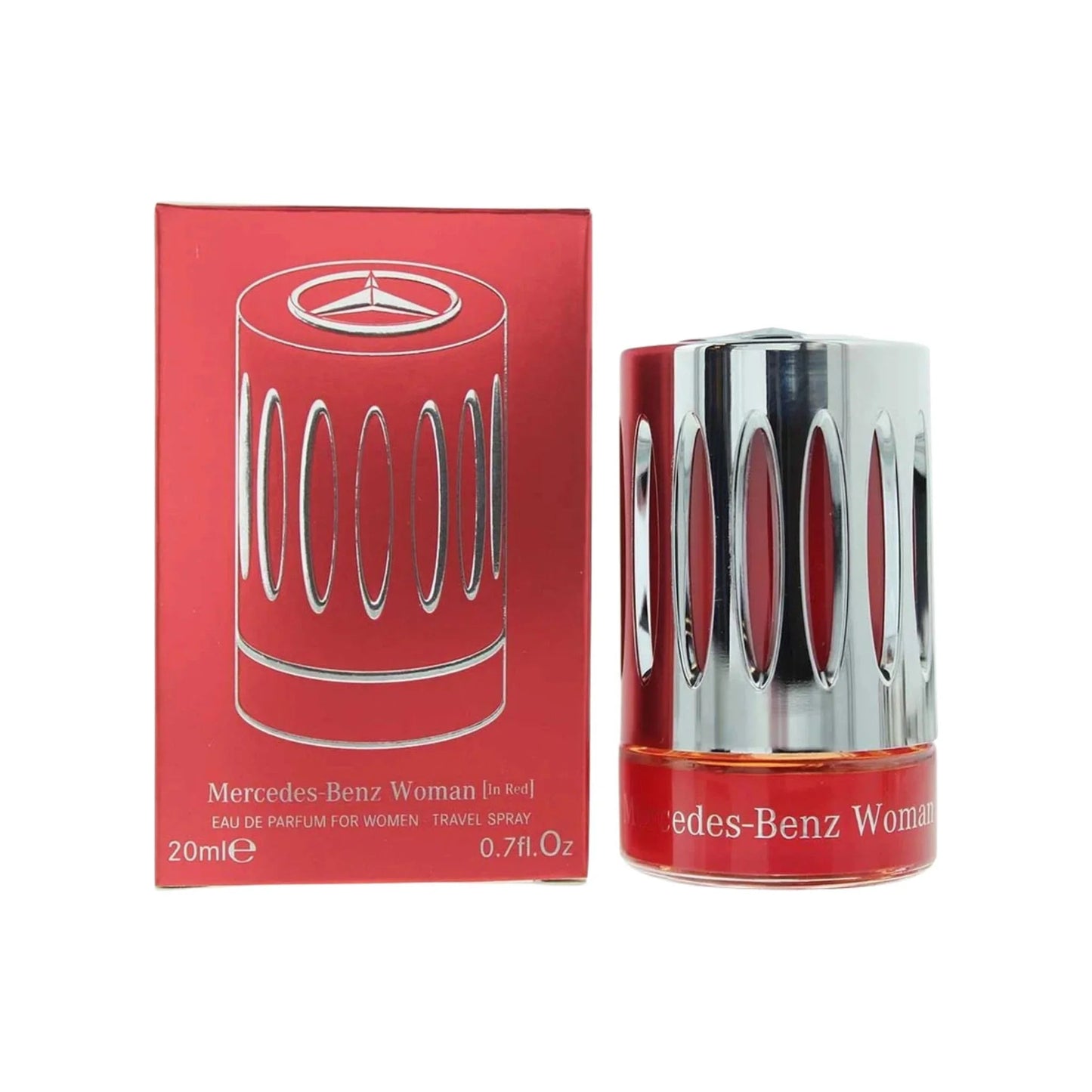 Mercedes Benz Woman In Red Eau de Parfum carton and packaging
