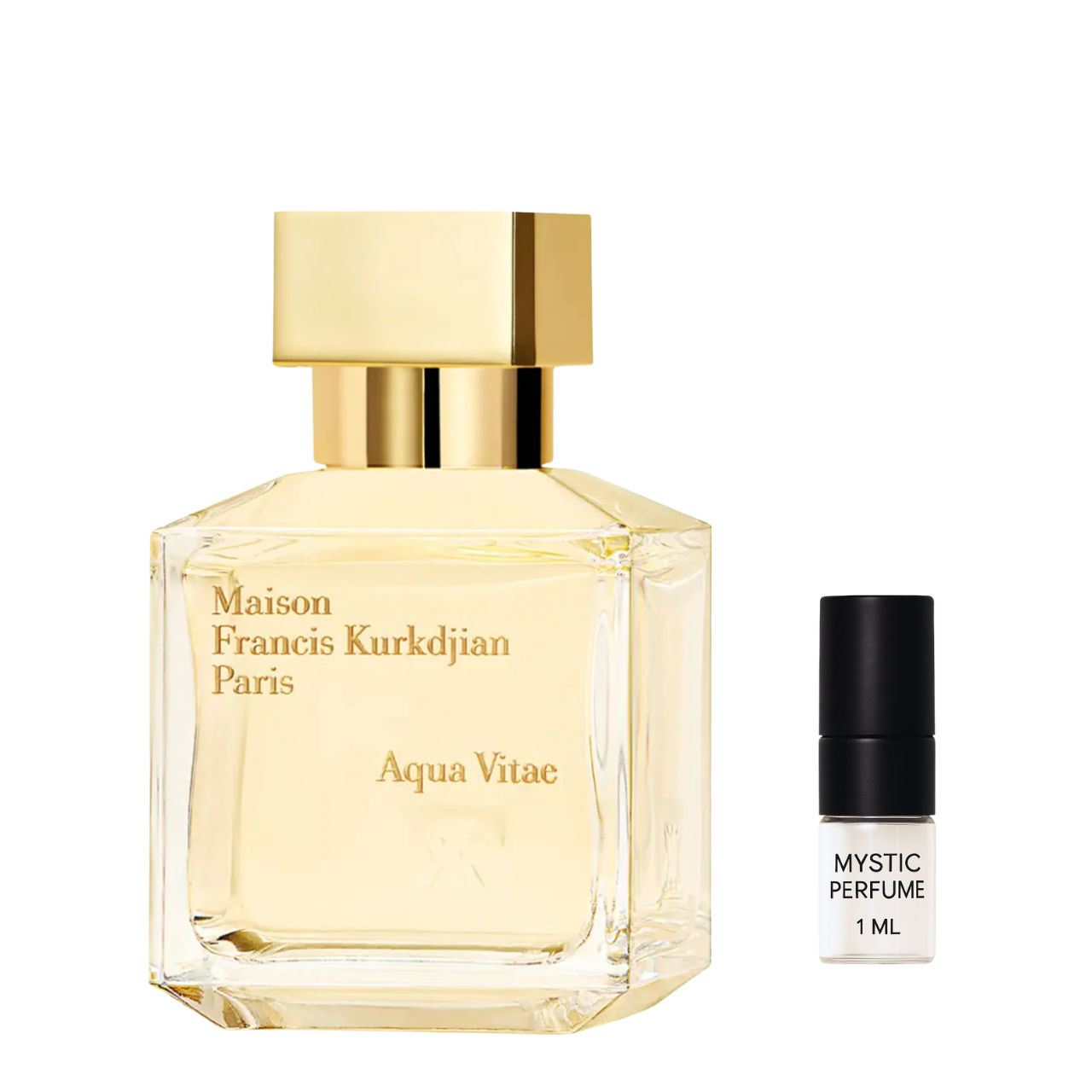 Maison Francis Kurkdjian Aqua Vitae sample vial label detail