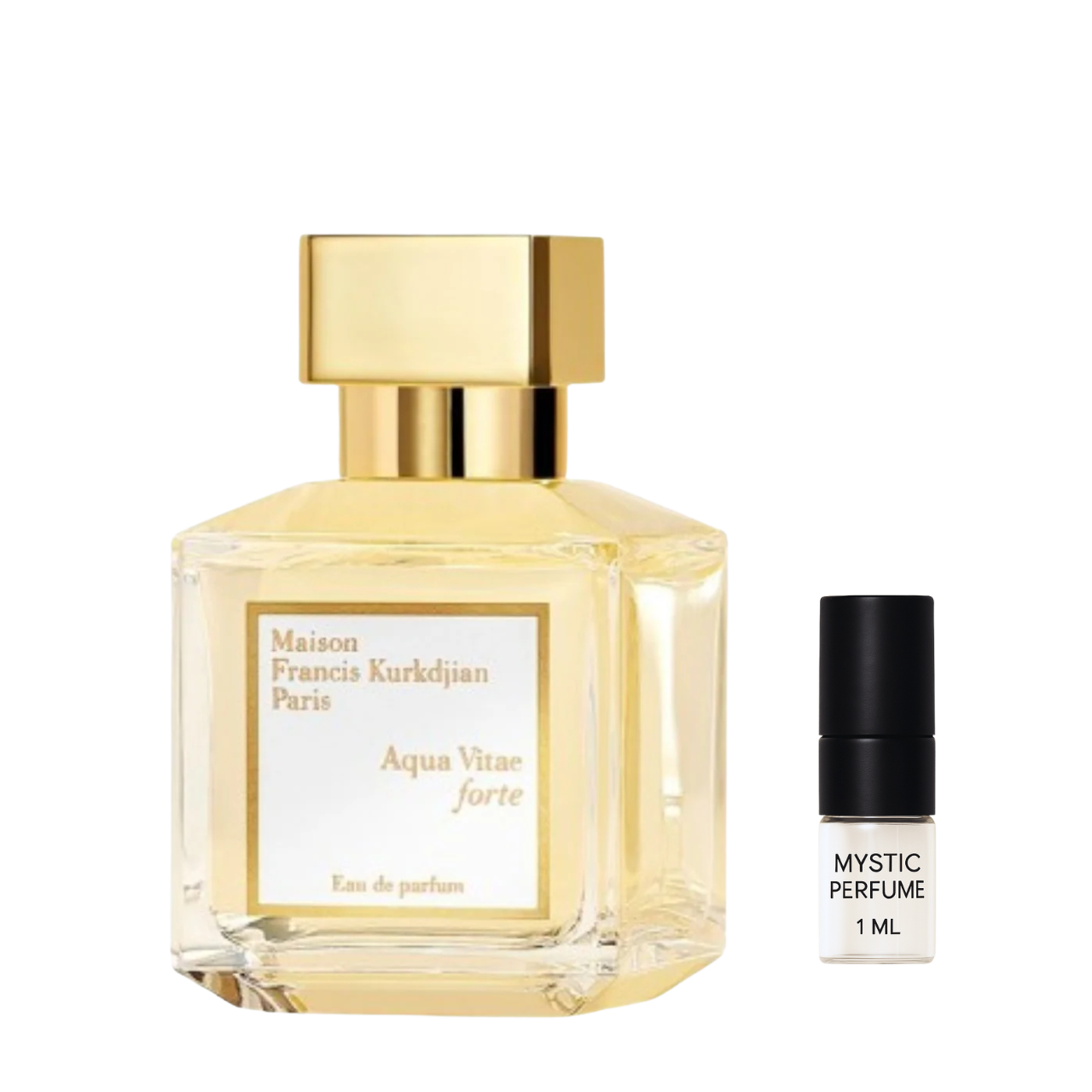 Maison Francis Kurkdjian Aqua Vitae Forte sample vial label detail