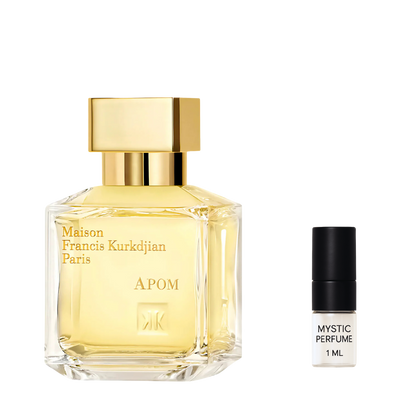 Maison Francis Kurkdjian APOM sample vial label detail