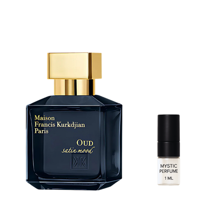 Maison Francis Kurkdjian Oud Satin Mood Eau de Parfum sample vial label detail