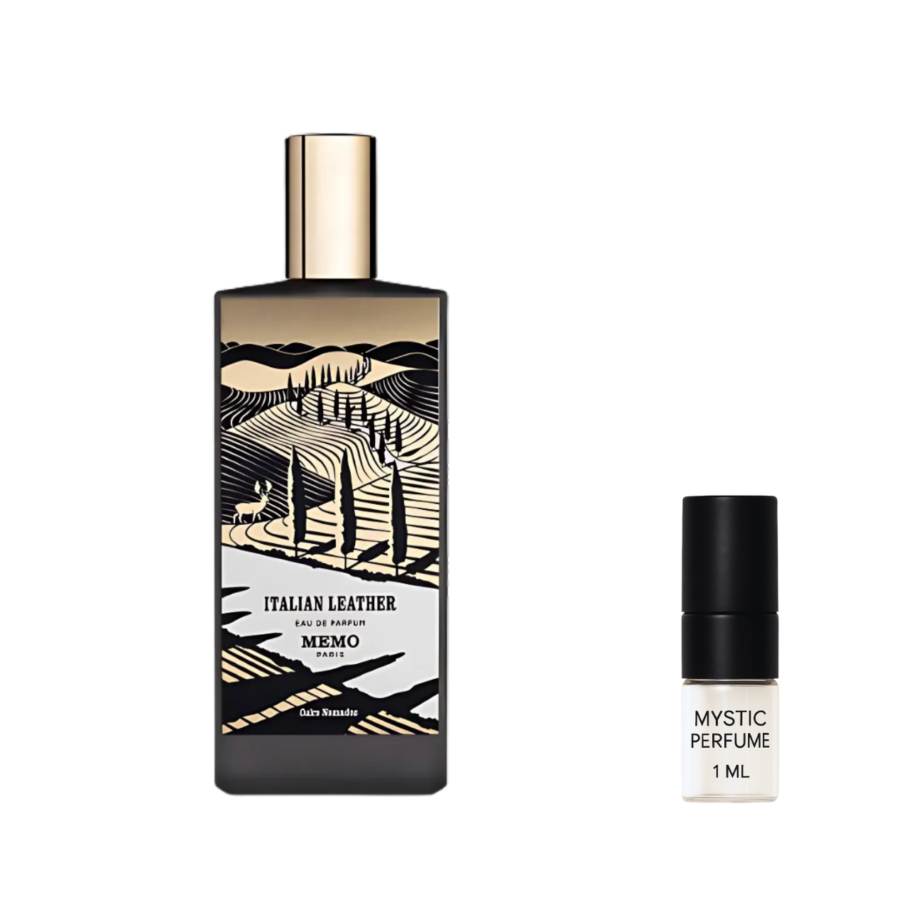 Memo Paris Italian Leather sample vial label detail