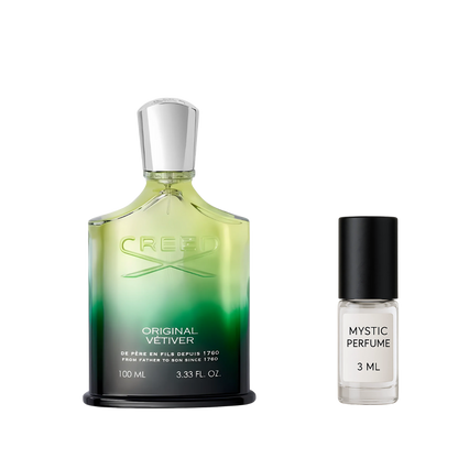 Creed Original Vetiver sample vial label detail