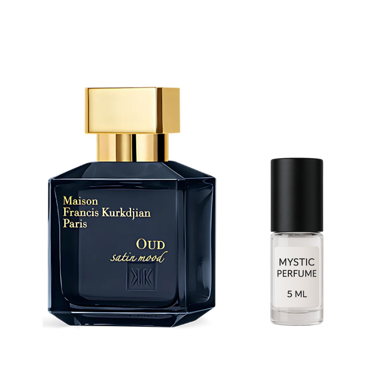 Maison Francis Kurkdjian Oud Satin Mood Eau de Parfum sample vial label detail