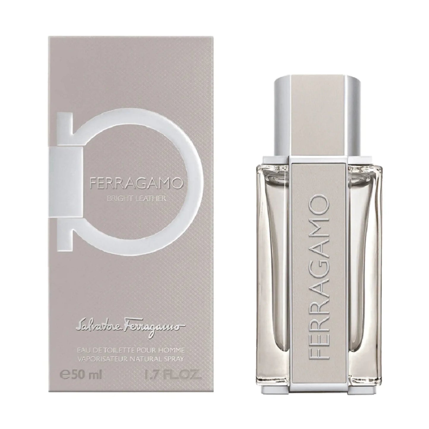 Salvatore Ferragamo Bright Leather Eau de Toilette carton and packaging