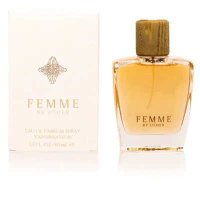 Usher Femme Eau de Parfum bottle and box