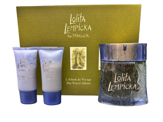 Lolita Lempicka Au Masculin 3 piece perfume bottle