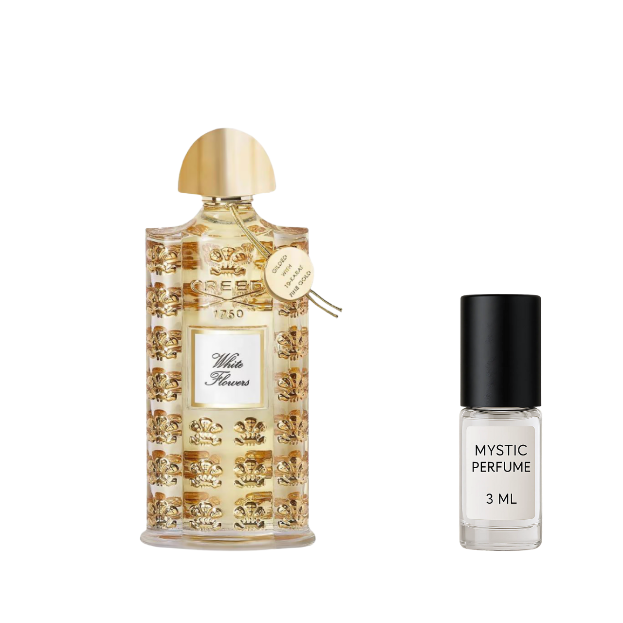 Creed White Flowers sample vial label detail