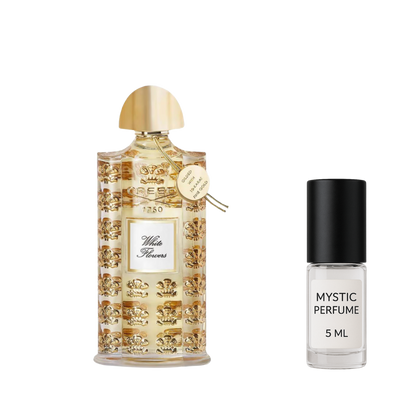 Creed White Flowers sample vial label detail
