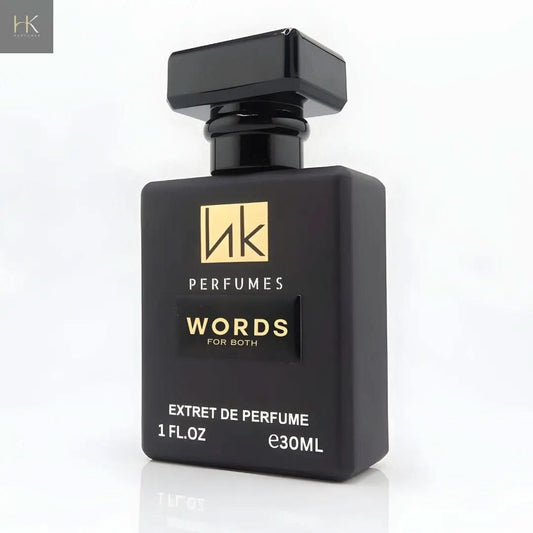 Words perfume bottle