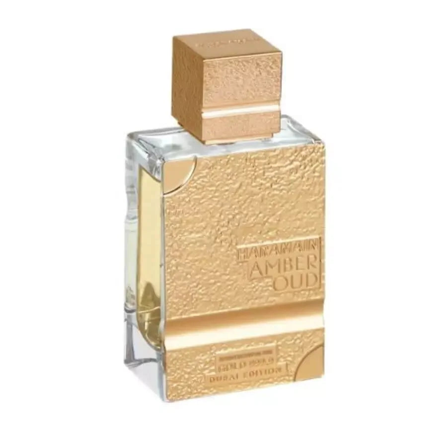 Al Haramain Amber Oud Gold 999.9 Dubai Edition Extrait de Parfum carton and packaging