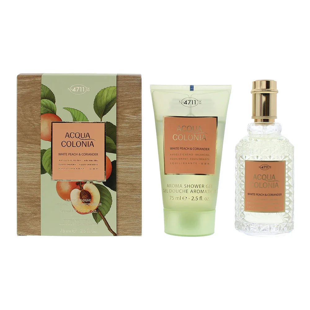 4711 Acqua Colonia White Peach & Coriander Eau de Cologne bottle and box