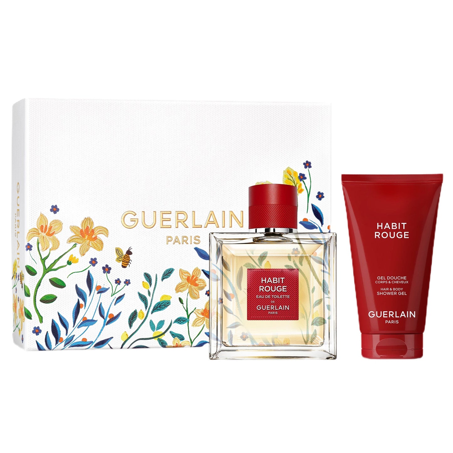 Guerlain Habit Rouge Eau de Toilette bottle and box