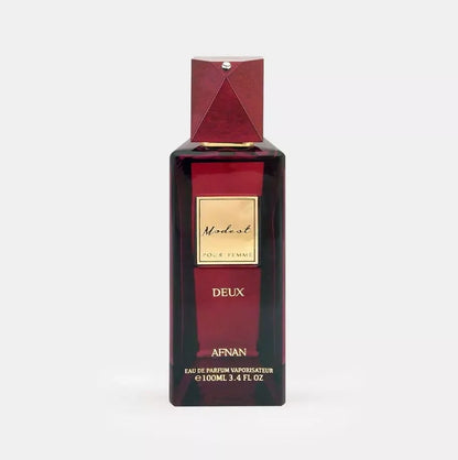 Afnan Modest Deux Pour Femme Eau de Parfum bottle and box