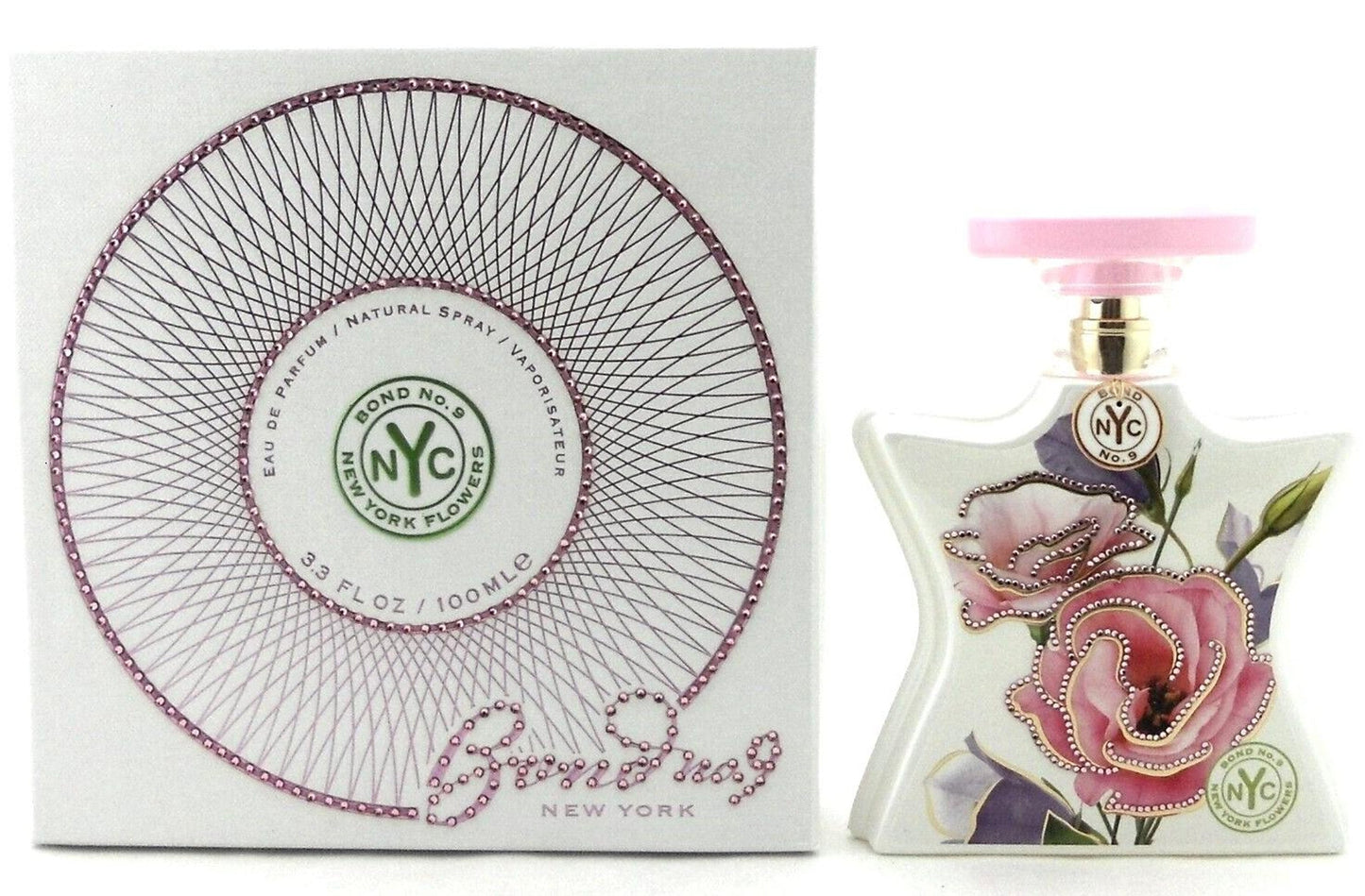 Bond No. 9 New York Flowers Eau de Parfum bottle close-up detail