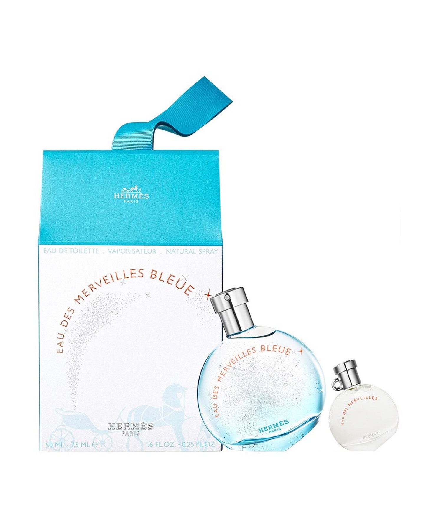 Hermes Eau Des Merveilles Bleue Eau de Toilette bottle close-up detail