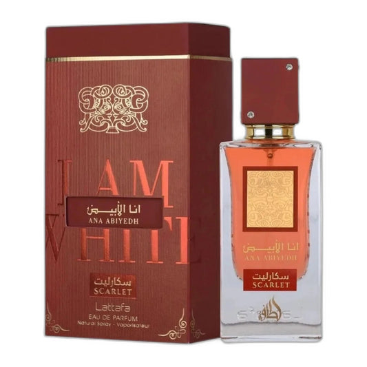 Lattafa Ana Abiyedh Scarlet Eau de Parfum perfume bottle