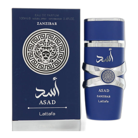 Lattafa Asad Zanzibar Eau de Parfum perfume bottle