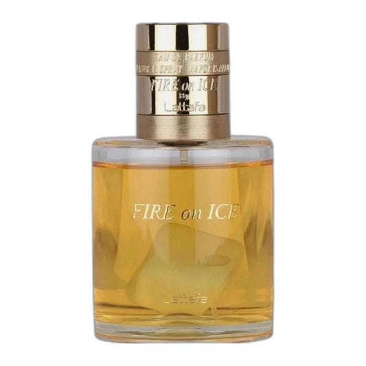 Lattafa Fire On Ice Eau de Parfum perfume bottle