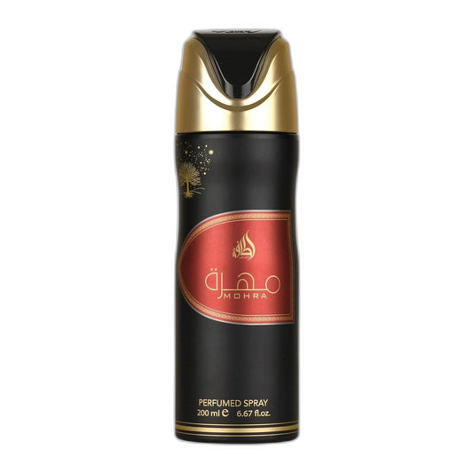 Lattafa Mohra Body Spray perfume bottle