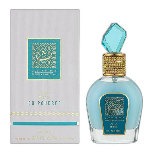 Lattafa Musk So Poudree Thameen Collection Eau de Parfum perfume bottle