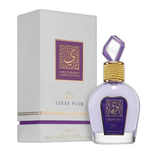 Lattafa Musk Sugar Plum Thameen Collection Eau de Parfum perfume bottle