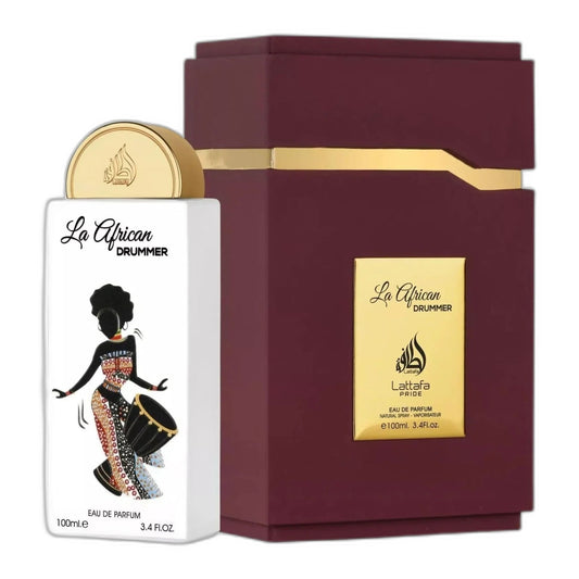 Lattafa Pride La African Drummer Eau de Parfum perfume bottle