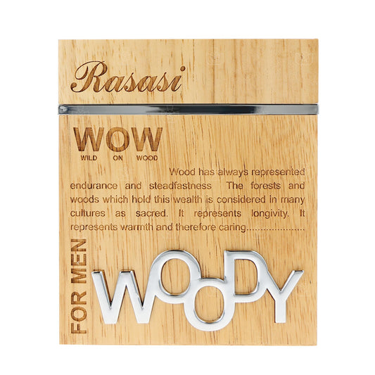 Rasasi Wow Woody Eau de Parfum perfume bottle