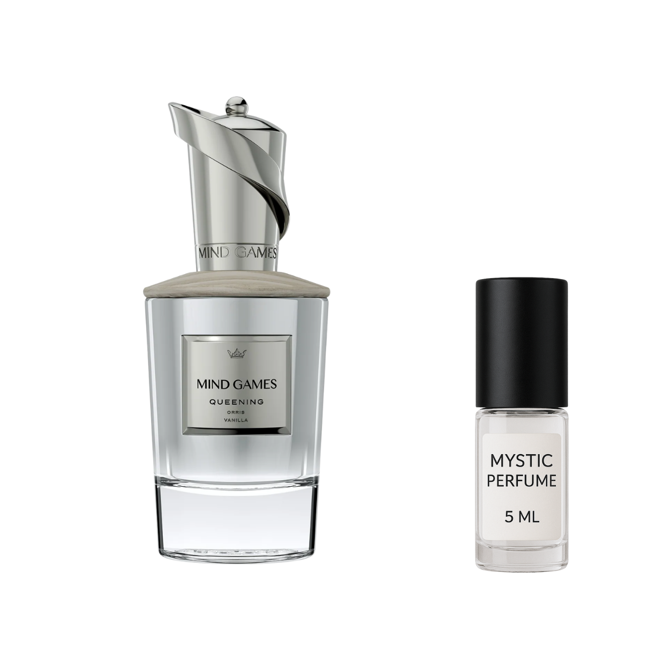 Mind Games Queening sample vial label detail