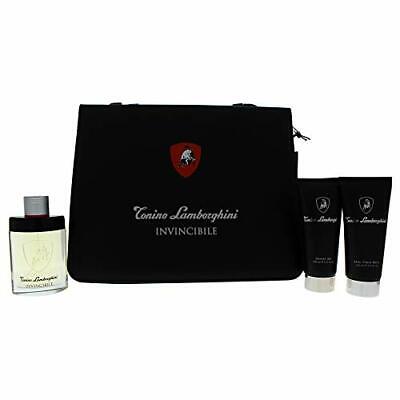 Lamborghini Invincible 4 Pcs Set : 4.2 + Shower Gel + After Shave Balm + Briefcase Eau de Toilette perfume bottle