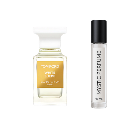 Tom Ford White Suede sample vial label detail