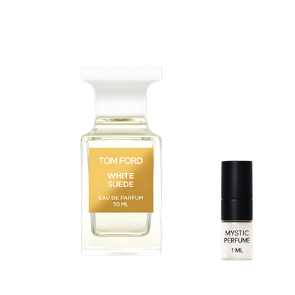 Tom Ford White Suede sample vial label detail