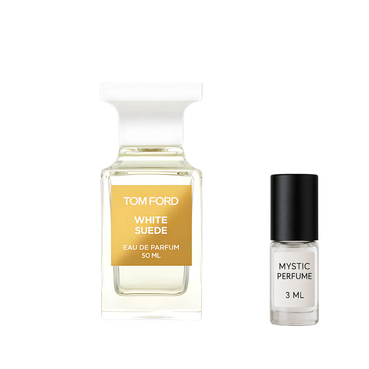 Tom Ford White Suede sample vial label detail