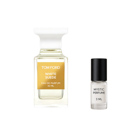 Tom Ford White Suede sample vial label detail