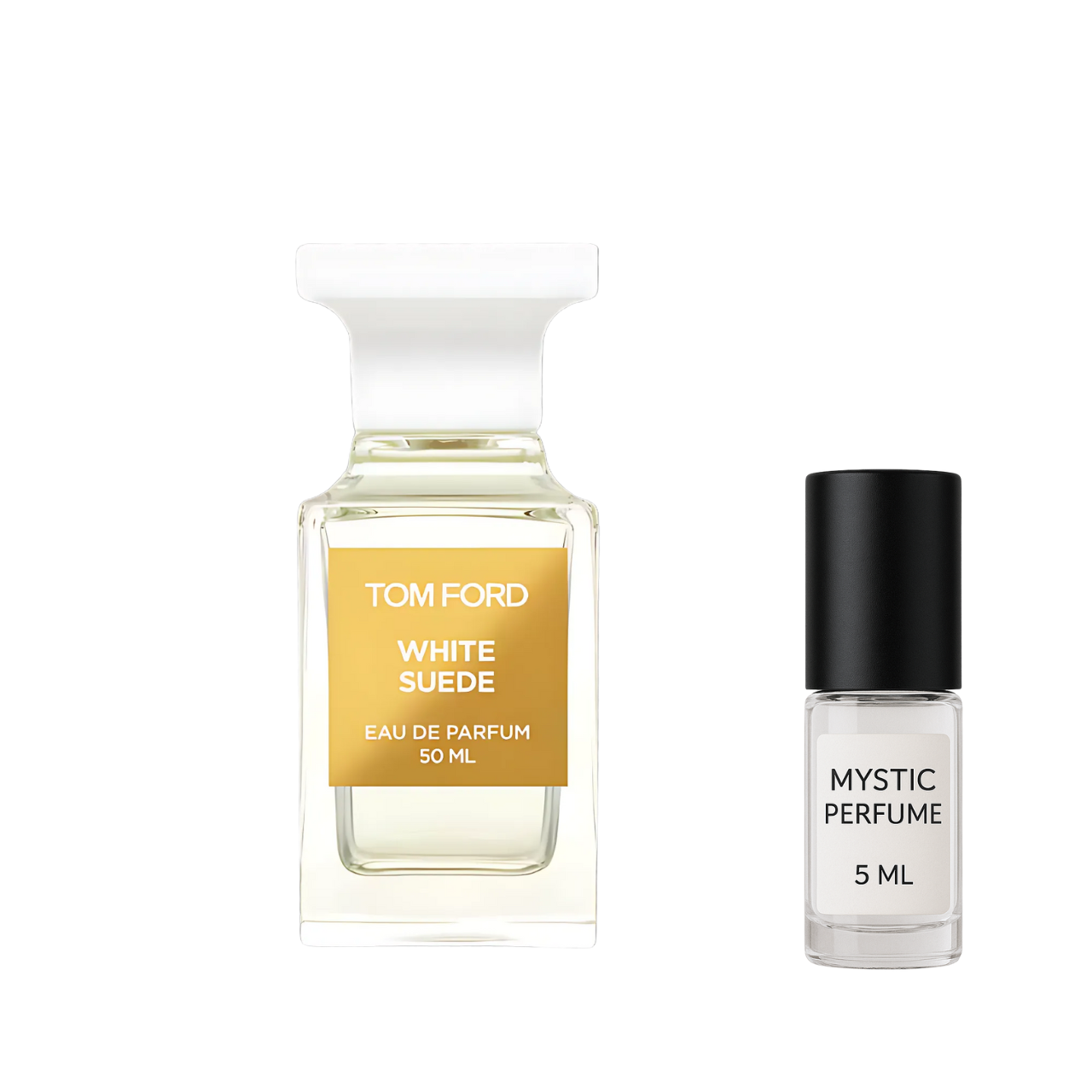 Tom Ford White Suede sample vial label detail
