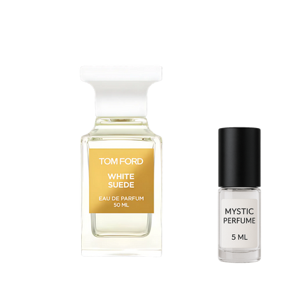 Tom Ford White Suede sample vial label detail